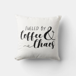 Bränd av kaffe och kaos kudde