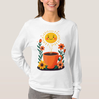 Bränd av kaffe och position t shirt