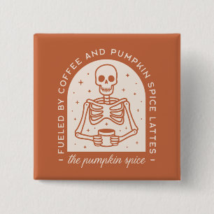 Bränd av kaffe och pumpkin Spice Lattes Knapp