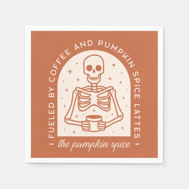 Bränd av kaffe och pumpkin Spice Lattes Pappersservett (Framsidan)