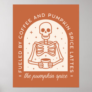 Bränd av kaffe och pumpkin Spice Lattes Poster