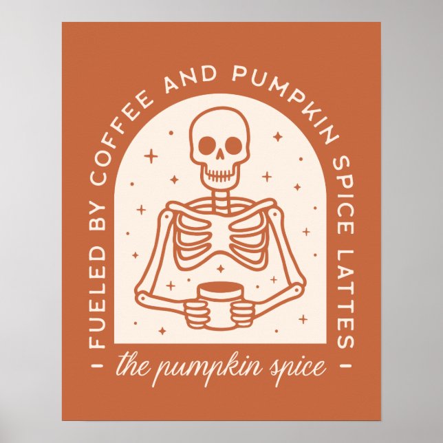 Bränd av kaffe och pumpkin Spice Lattes Poster (Framsidan)