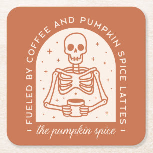 Bränd av kaffe och pumpkin Spice Lattes Underlägg Papper Kvadrat