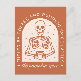 Bränd av kaffe och pumpkin Spice Lattes Vykort