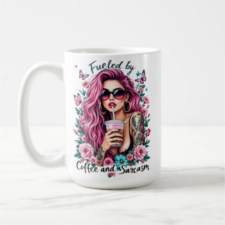 Bränd av kaffe och sarkasm kaffemugg