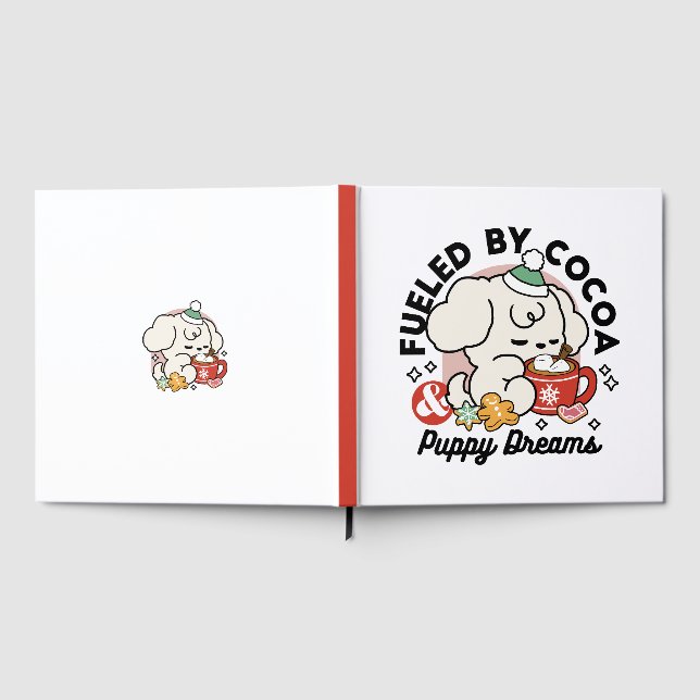 Bränd av kakao och Puppy Dreams - Cute Winter Hund Gästböcker (Full)