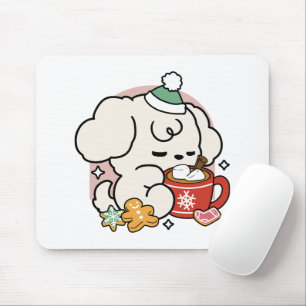 Bränd av kakao och Puppy Dreams - Cute Winter Hund Musmatta