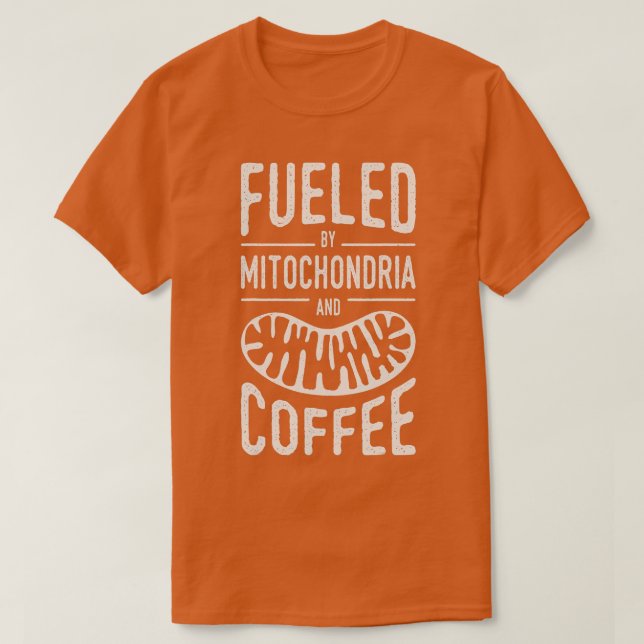Bränd av Mitokondria och kaffecellbiologi Sci T Shirt (Design framsida)