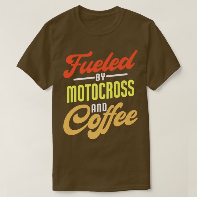 Bränd av Motocross och Coffee Funny Motocross Bik T Shirt (Design framsida)