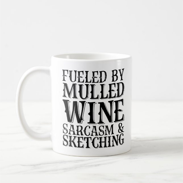Bränd av mullad Vin Sarcasm och skal Kaffemugg (Vänster)
