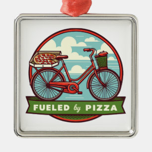 Bränd av Pizza Bike Julgransprydnad Metall