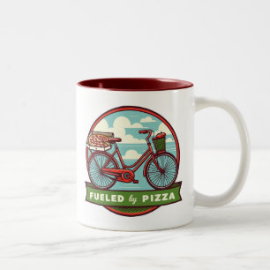 Bränd av Pizza Bike Två-Tonad Mugg