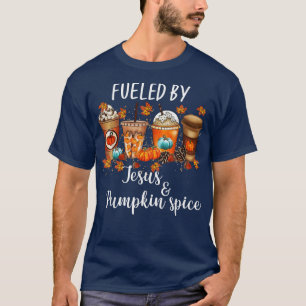Bränd av Pumpkin Spice & Jesus Coffee Älskare fall T Shirt