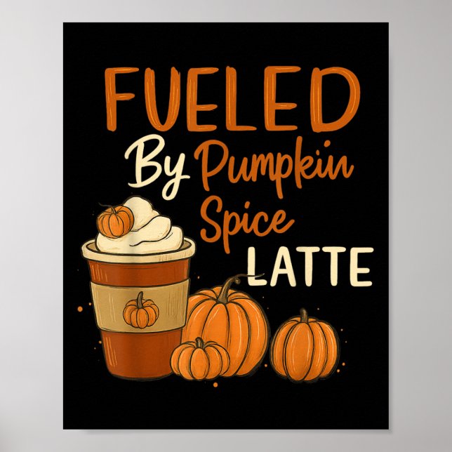 Bränd av Pumpkin Spice Latte Lycklig Fall Yall Poster (Framsidan)