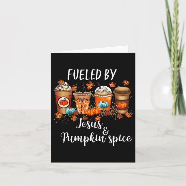 Bränd av Pumpkin Spice och Jesus Coffee Älskare-fa Kort (Framsida)