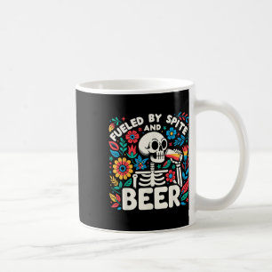Bränd av spite och Beer Halloween Skeleton Blommig Kaffemugg
