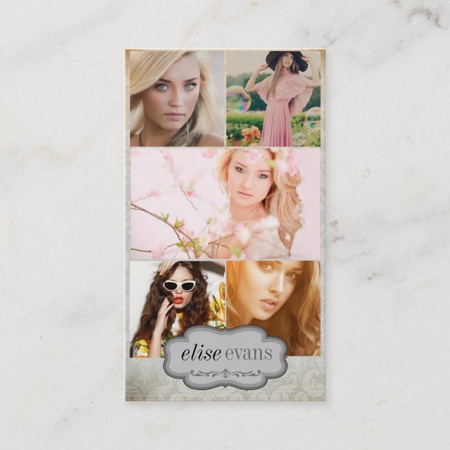 Bränd bildvisitkort för kanter fem: Grå färg Visitkort (Framsida)