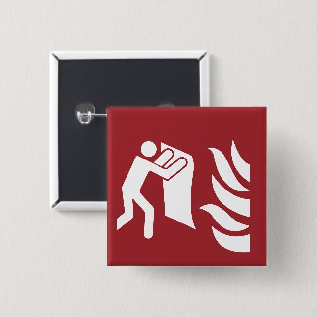 Brand Blanket Safety Sign Knapp (Framsida & baksida)