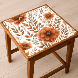Bränd Blommigt för Orange på vitt