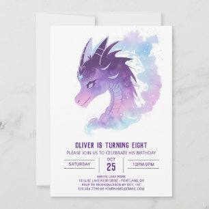 Brand Breathing Dragon Fantasy Birthday Inbjudningar