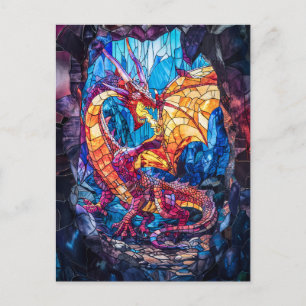 Brand Breathing Dragon i Cave Vykort