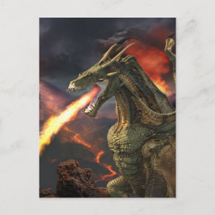 Brand Breathing Dragon Magic Fantasy Vykort