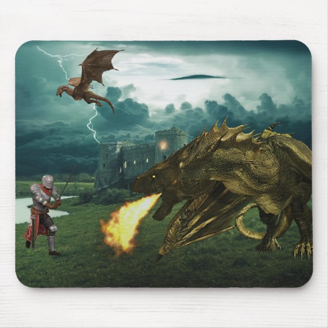 Brand Breathing Dragon Medieval Knight Musmatta (Framsidan)