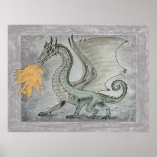 Brand Breathing Dragon Poster