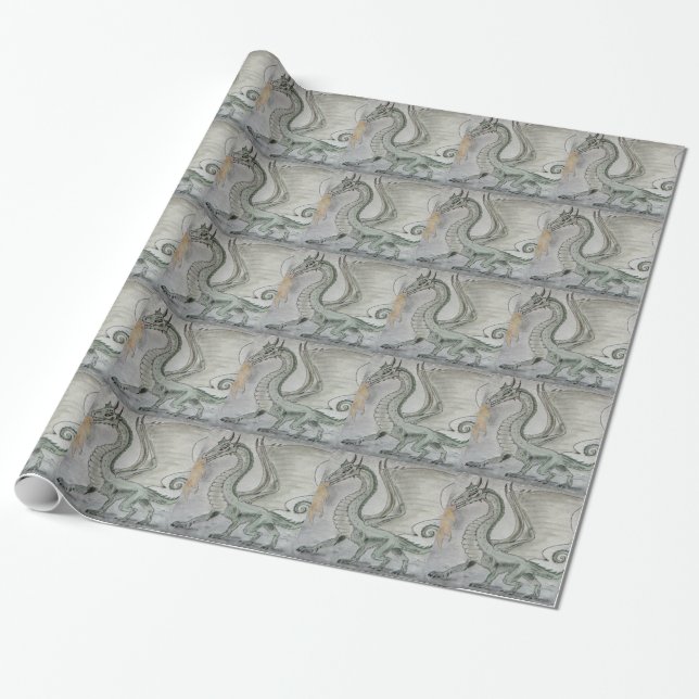 Brand Breathing Dragon Presentpapper (Utrullad)