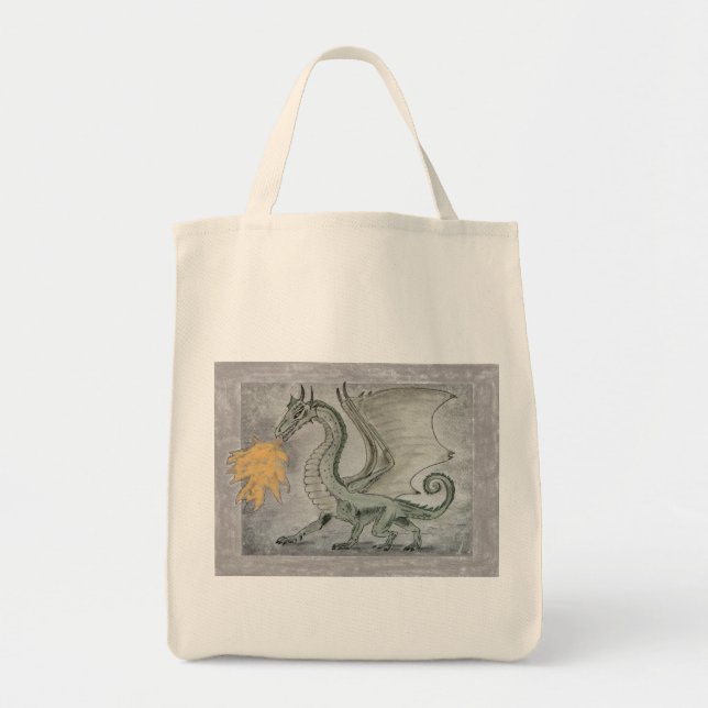 Brand Breathing Dragon Tote Bag Tygkasse (Framsidan)