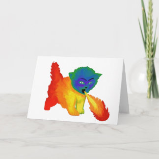 Brand Breathing Rainbow Kitten Greeting Card Kort