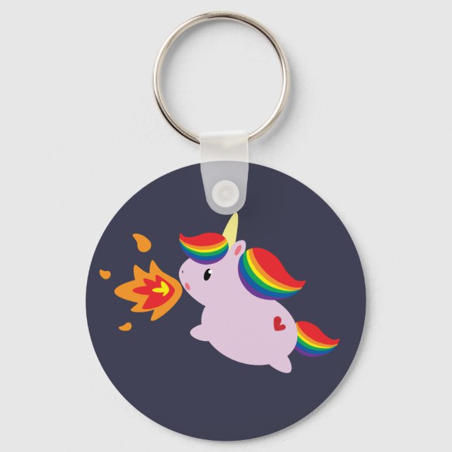 Brand Breathing Unicorn Nyckelring (Framsida)