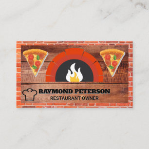 Brand Brick Oven Trä Pizza-segment Visitkort