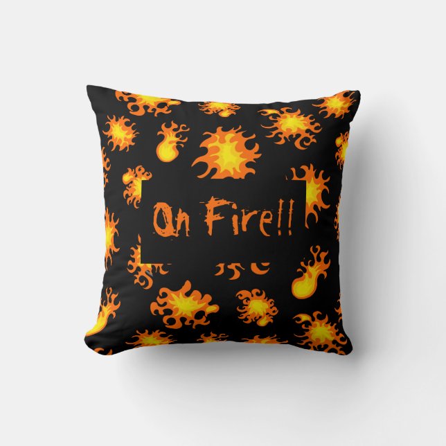 Brand Burning Flames Funny Quote Anpassningsbar Bl Kudde (Framsida)