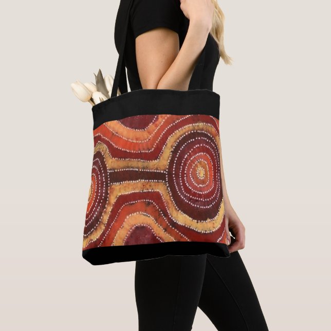 Brand Camp Aboriginal Art Tote Bag Tygkasse (Närbild)