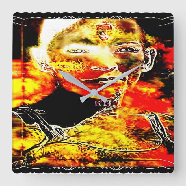 Brand Candy 01 Fyrkantig Klocka (Framsida)