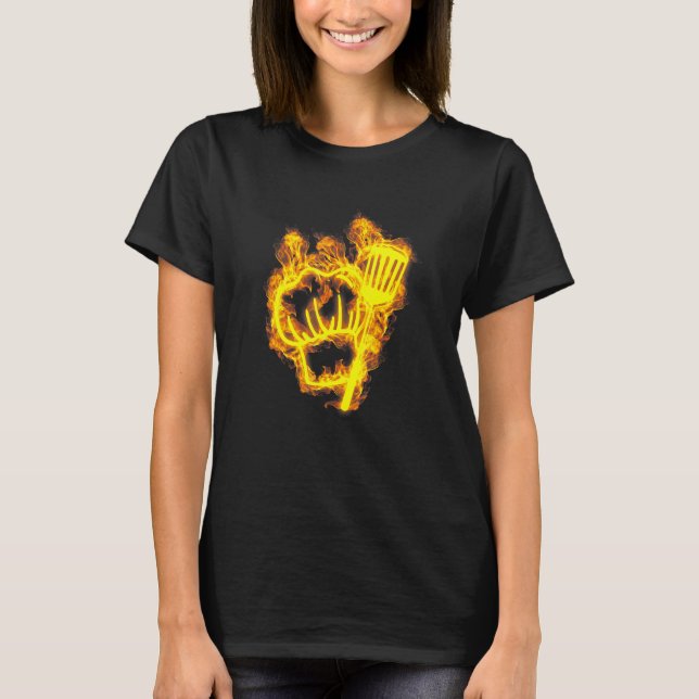 Brand Chef Hat Flames Cooking Cook Chef T Shirt (Framsida)