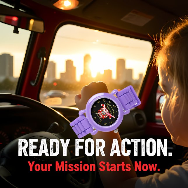 Brand Department Guld and Red Badge with Fire Axes Armbandsur (Skapare uppladdad)