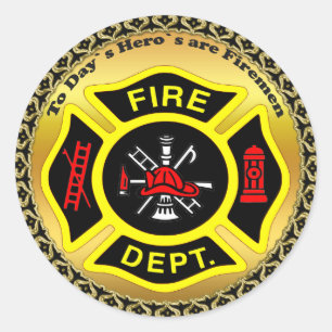 Brand Department logotyp Black and Gult Badge Runt Klistermärke