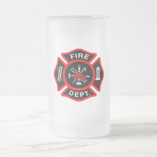 Brand Department logotyp Black and Red Badge Frostat Ölglas
