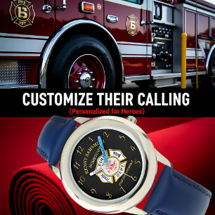 Brand Department logotyp Blue and White Badge Armbandsur