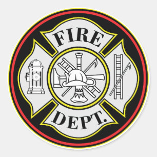 Brand Department Round Badge Runt Klistermärke