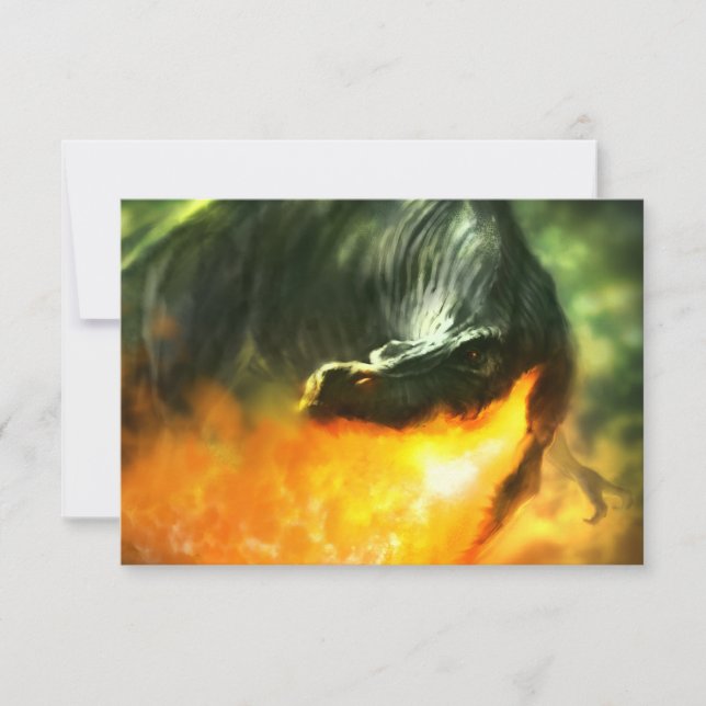 Brand Dinosaur eller Dragon av Michael Maher Inbjudningar (Framsida)