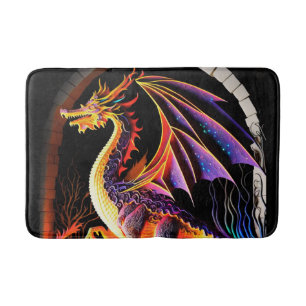 Brand Dragon Castle Fantasy Art Mythical Creates Badrumsmatta