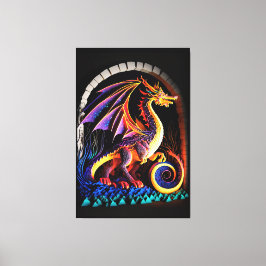 Brand Dragon Castle Fantasy Art Mythical Creates Canvastryck