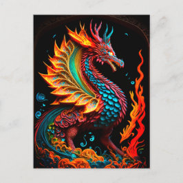 Brand Dragon Castle Fantasy Art Mythical Creates Vykort