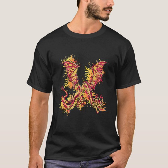 Brand Dragon med drake and fire Andning dr T Shirt (Framsida)