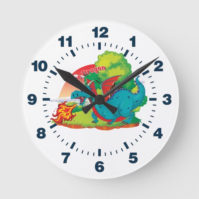 Brand Dragon of Clock Rund Klocka (Framsida)