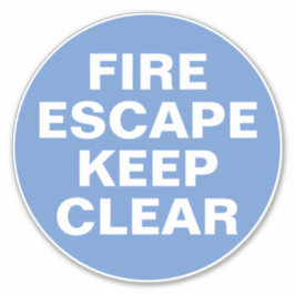 Brand Escape-tecken - blå och vit skyltsetikett Klistermärken