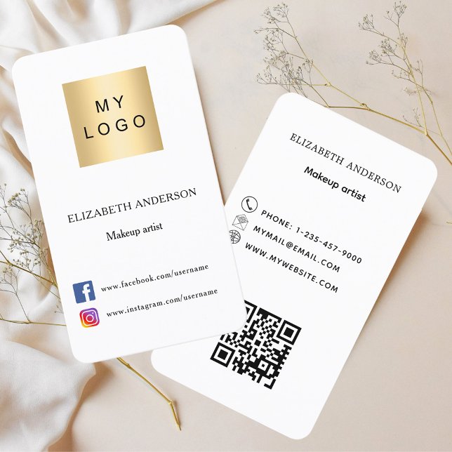 Brand färg logotyp Qr-kod social media Visitkort (Skapare uppladdad)